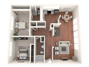 Two Bedroom Two Bath 38322 floor plan